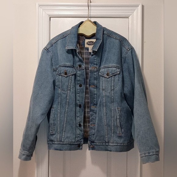 Austin Vintage Quilted lined Men's Denim trucker Jacket XL - Picture 1 of 12